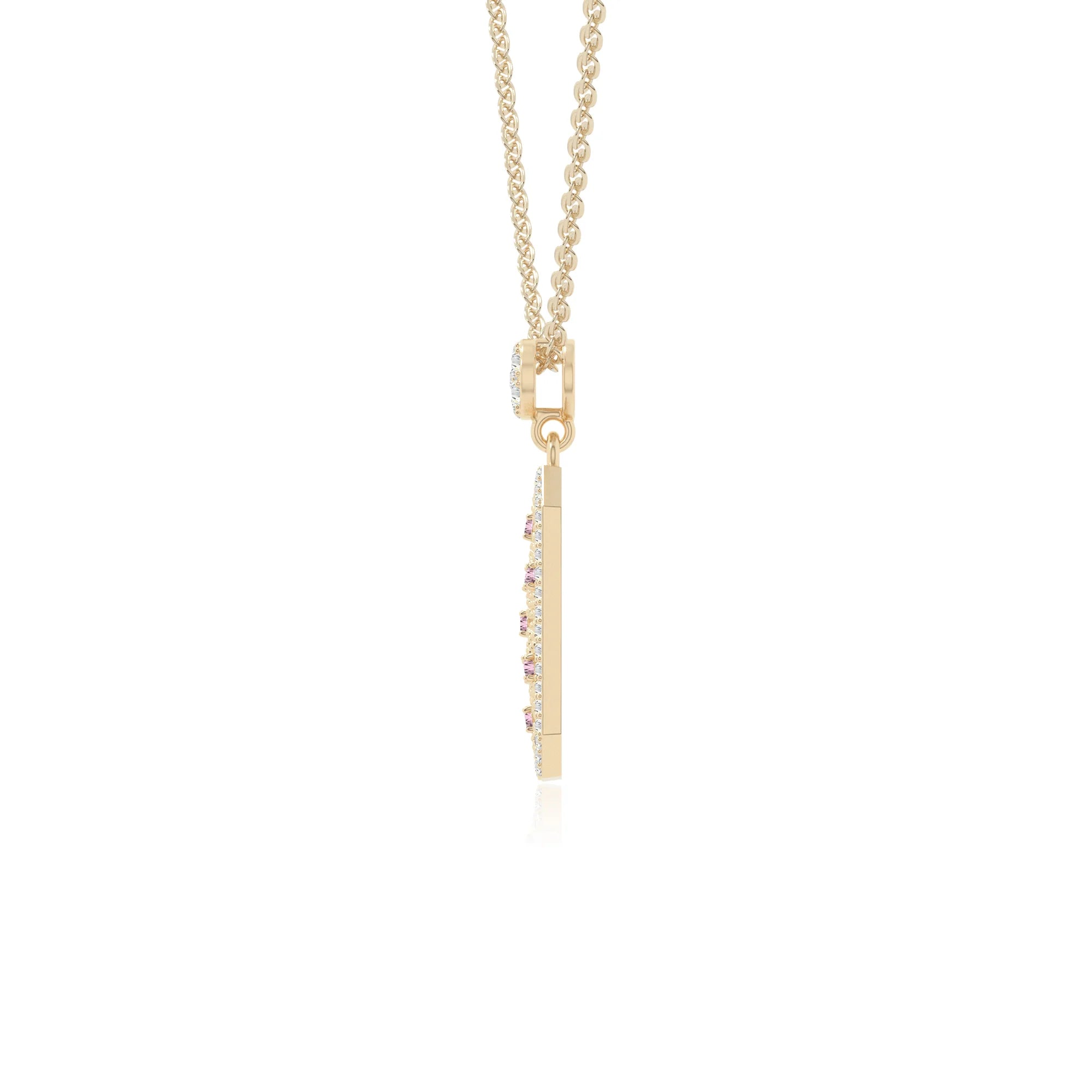 natural pink-tourmaline infinity love knot necklaces in yellow gold vermeil 