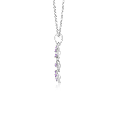 natural amethyst flower necklaces in sterling silver 