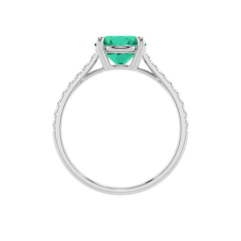 lab-grown emerald round half eterity solitaire engagement ring