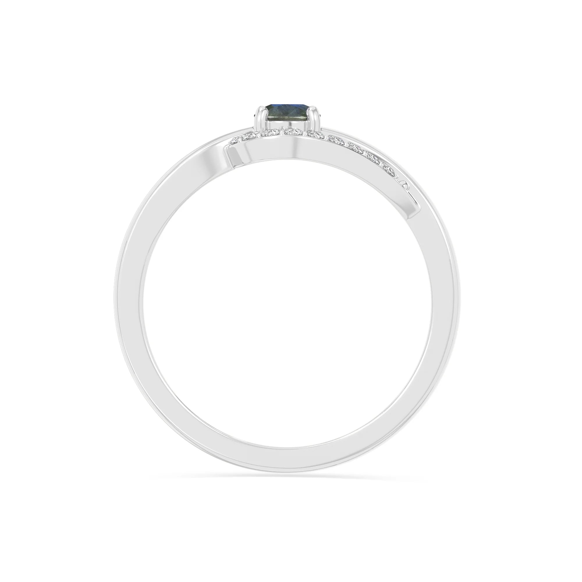 natural labradorite infinity solitaire rings in sterling silver 