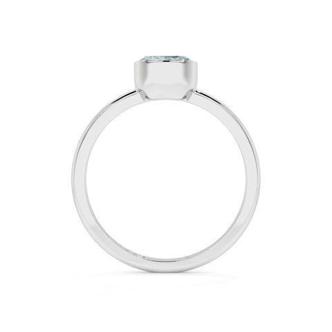 aquamarine round cut stackable bezel-set ring