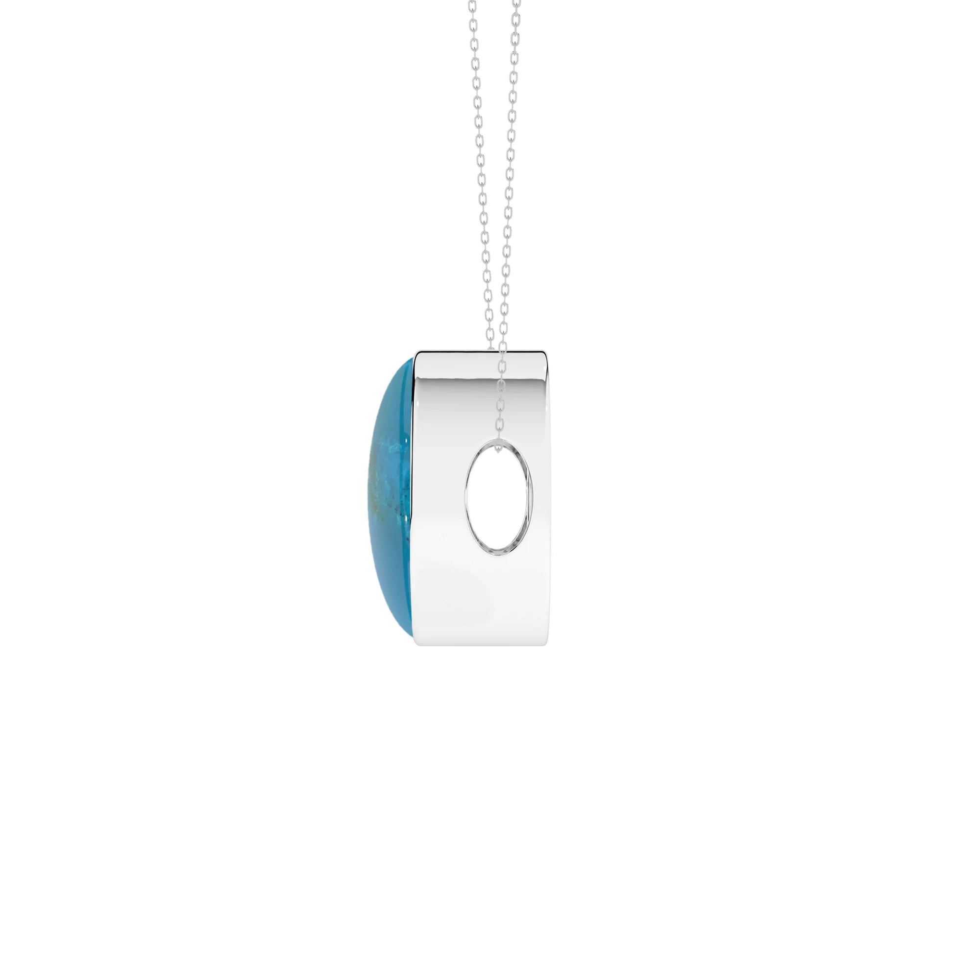 natural peruvian-opal round shape pendant necklace