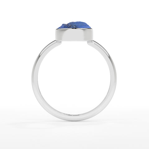 kyanite rough shape stackable bezel-set ring