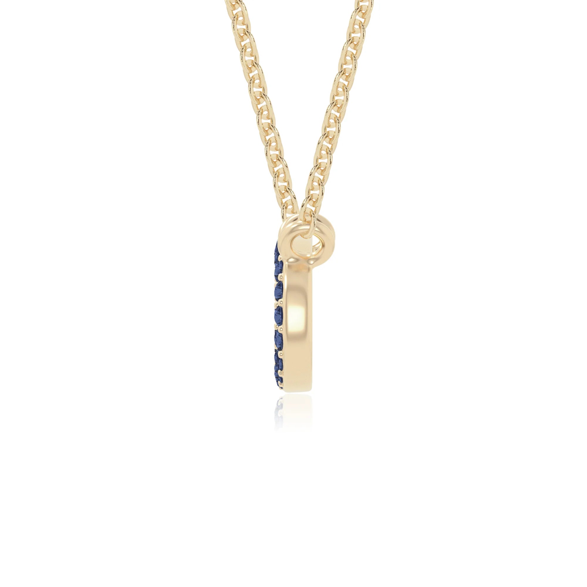 natural blue-sapphire oval paperclip necklaces in yellow gold vermeil 