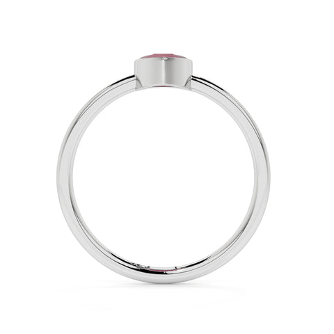 ruby pear cut stackable bezel-set ring