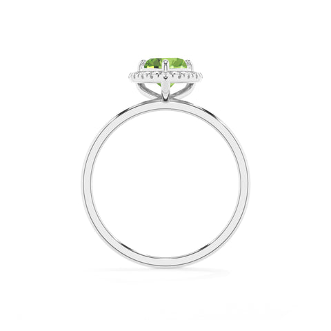 natural peridot heart halo solitaire engagement ring