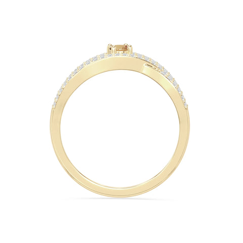 natural citrine promise rings in yellow gold vermeil