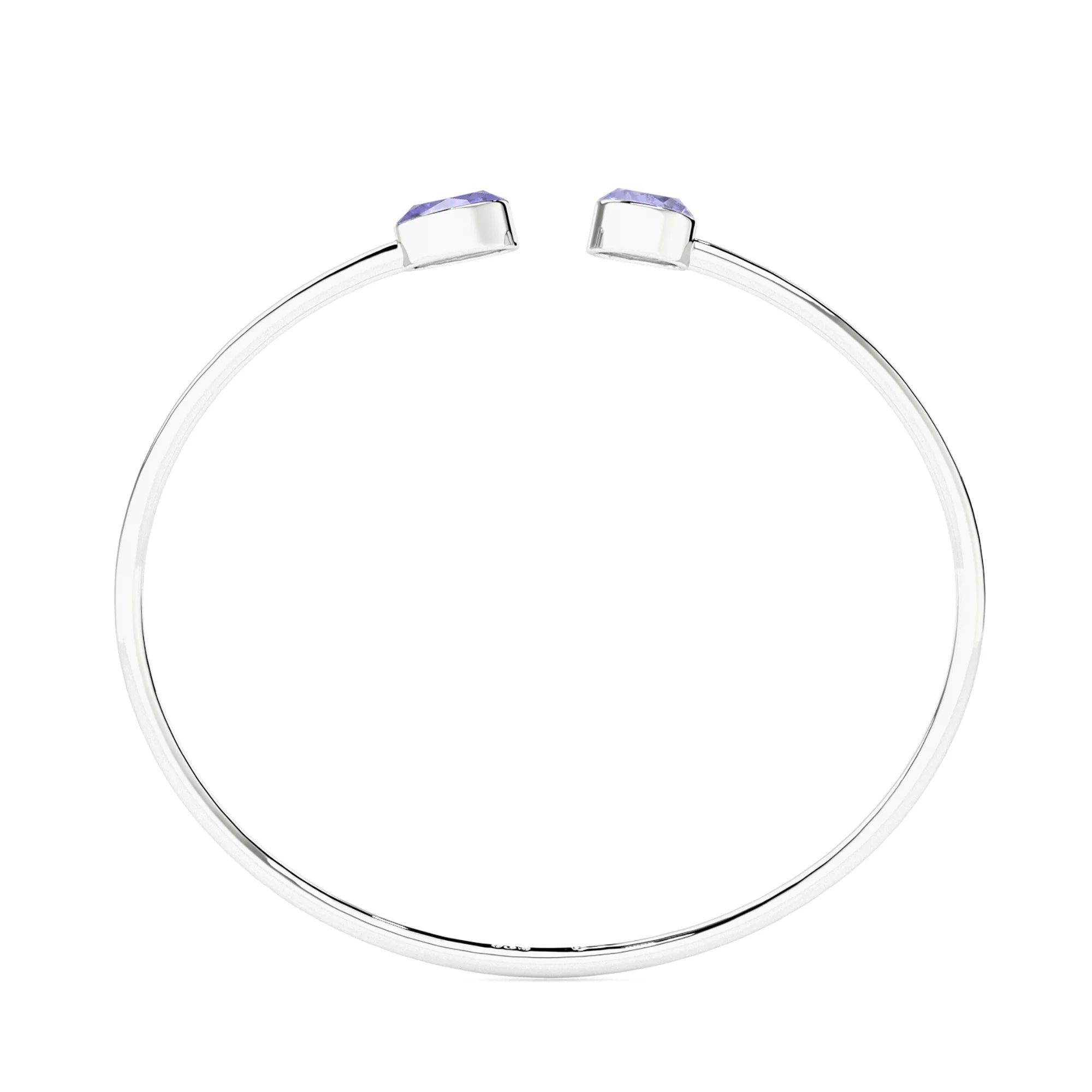 natural tanzanite round-oval shape 2-stone twister bracelet