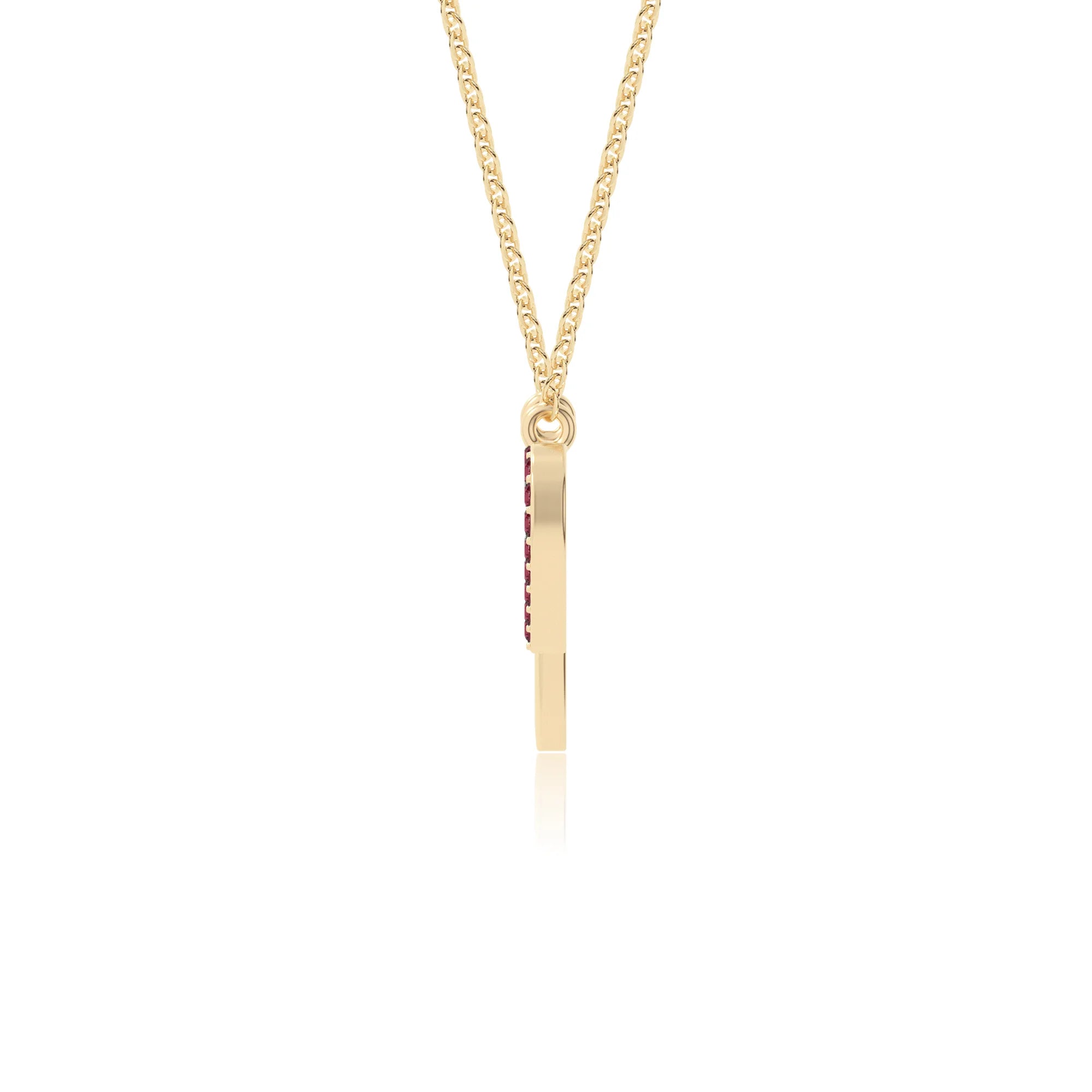 natural ruby heartbeat necklaces in yellow gold vermeil 