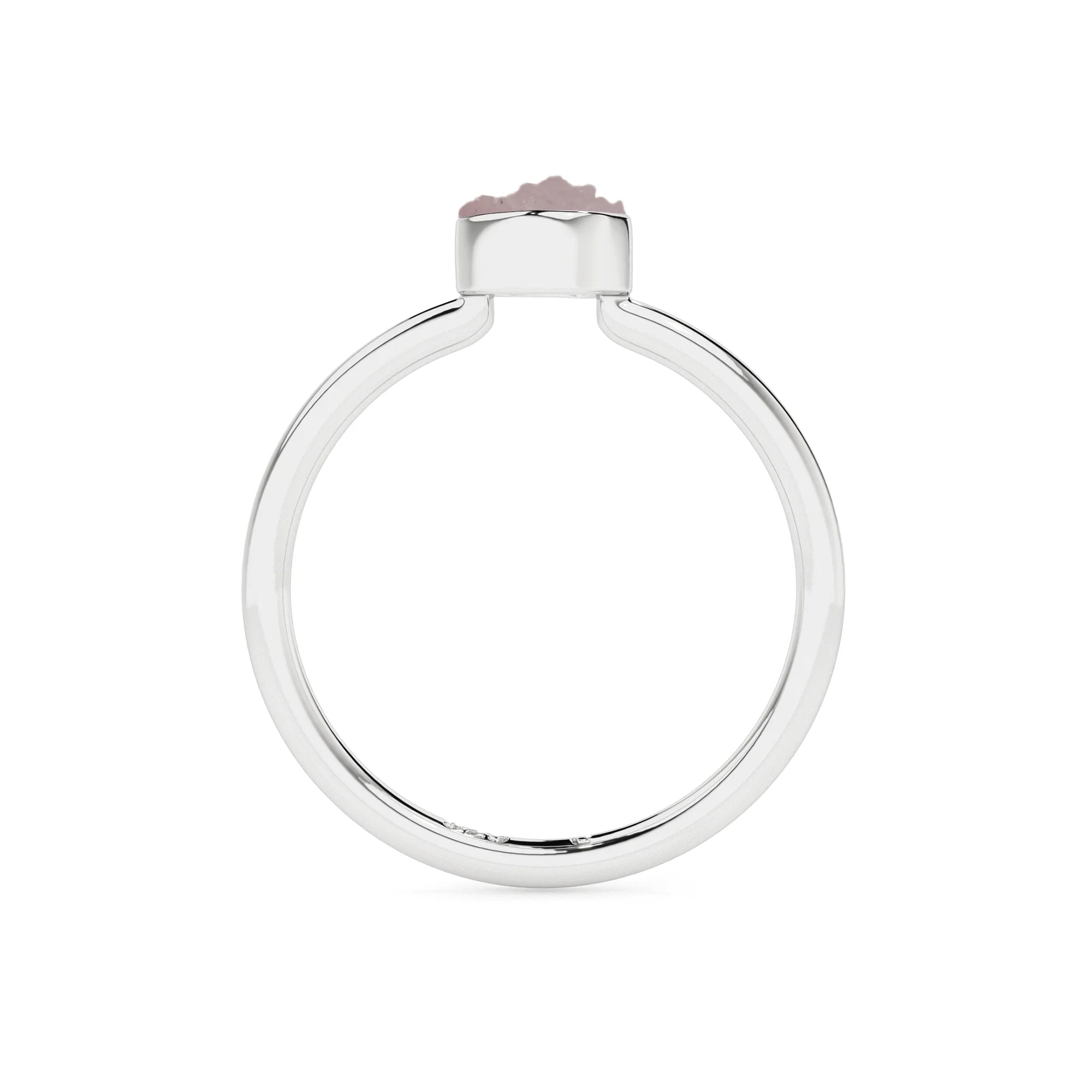 morganite rough shape stackable bezel-set ring