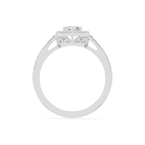 natural moissanite solitaire halo engagement rings in sterling silver 