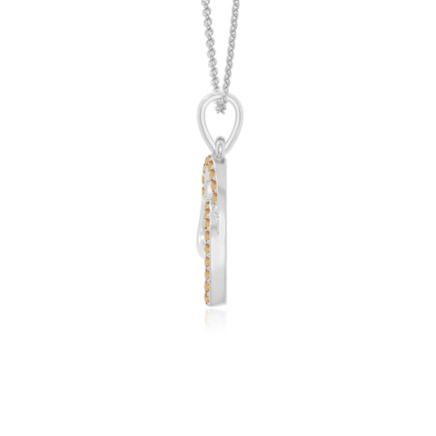 natural citrine heart in heart necklaces in sterling silver 