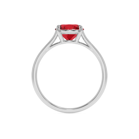 lab grown ruby round solitaire engagement ring