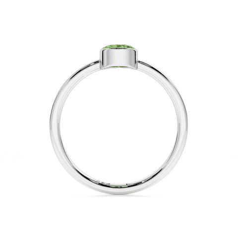 chrome diopside oval cut stackable bezel-set ring