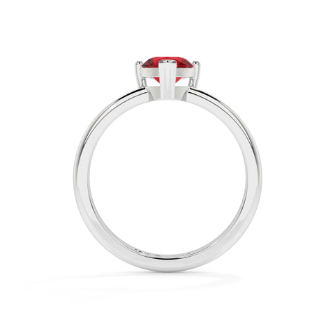 ruby heart cut solitaire prong-set ring