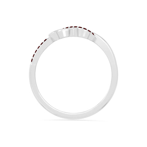 natural garnet infinity knot promise rings in sterling silver 
