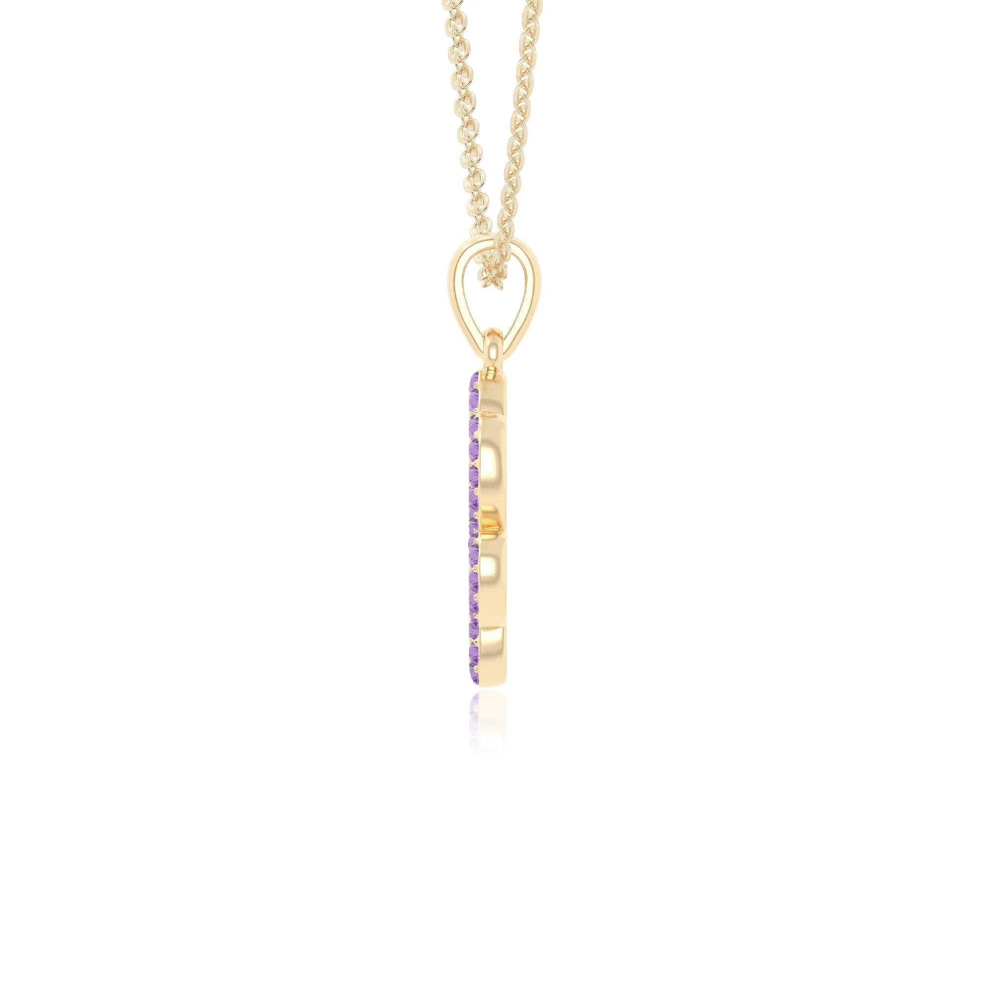 natural amethyst dog paw knot necklaces in yellow gold vermeil 