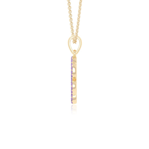 natural amethyst dog paw knot necklaces in yellow gold vermeil 