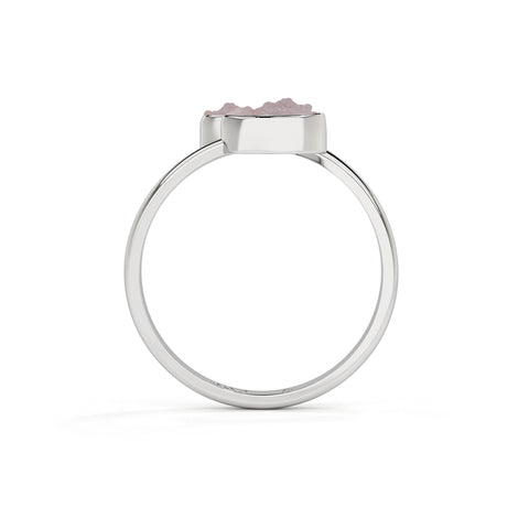 morganite rough shape stackable bezel-set ring