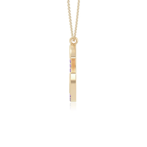 natural amethyst moon & star necklaces in yellow gold vermeil 