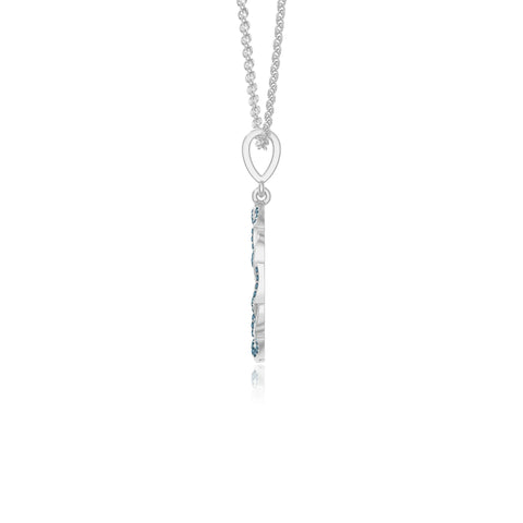 natural london-blue-topaz infinity love knot necklaces in sterling silver 