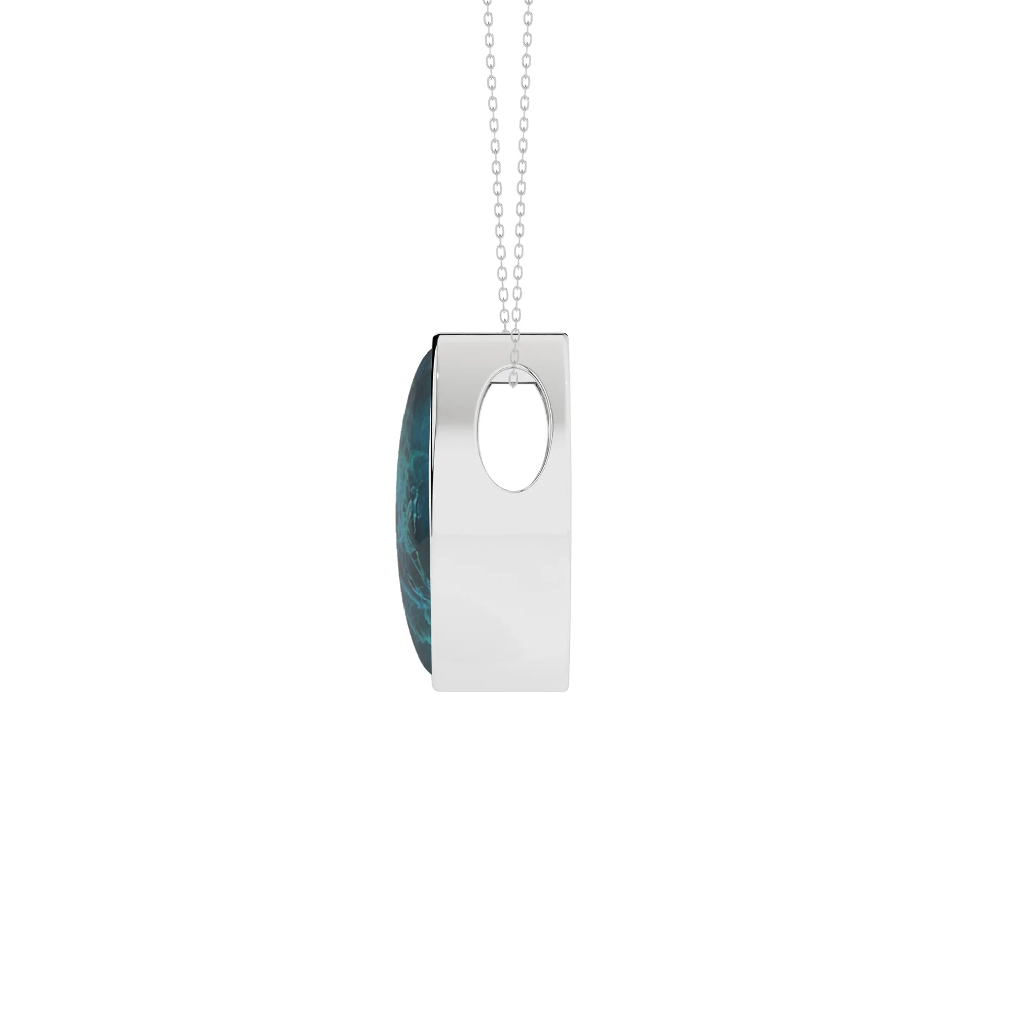 natural chrysocolla marquise shape pendant necklace