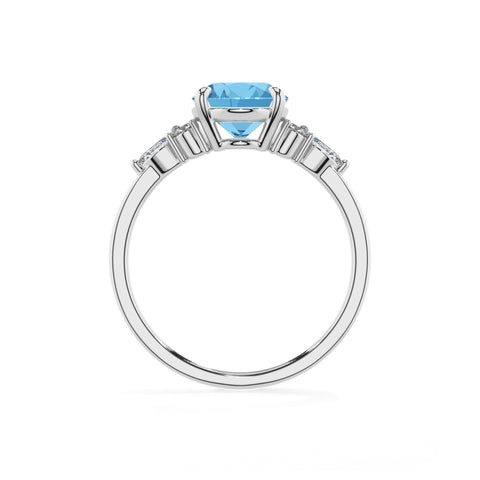 natural swiss blue topaz oval solitaire engagement ring