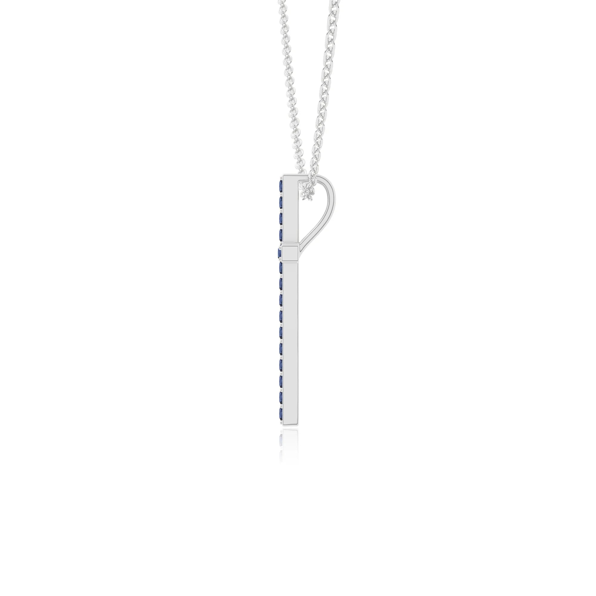 natural blue-sapphire cross necklaces in sterling silver 