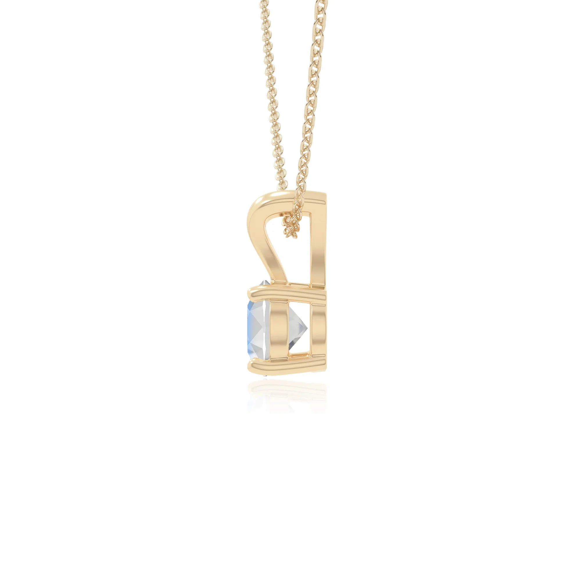 rainbow moonstone v-bale solitaire necklaces in yellow gold vermeil 