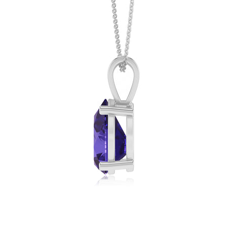 natural tanzanite pear shape solitaire v-bale pendant necklace