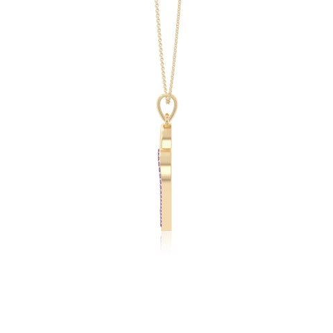 natural amethyst double heart necklaces in yellow gold vermeil 