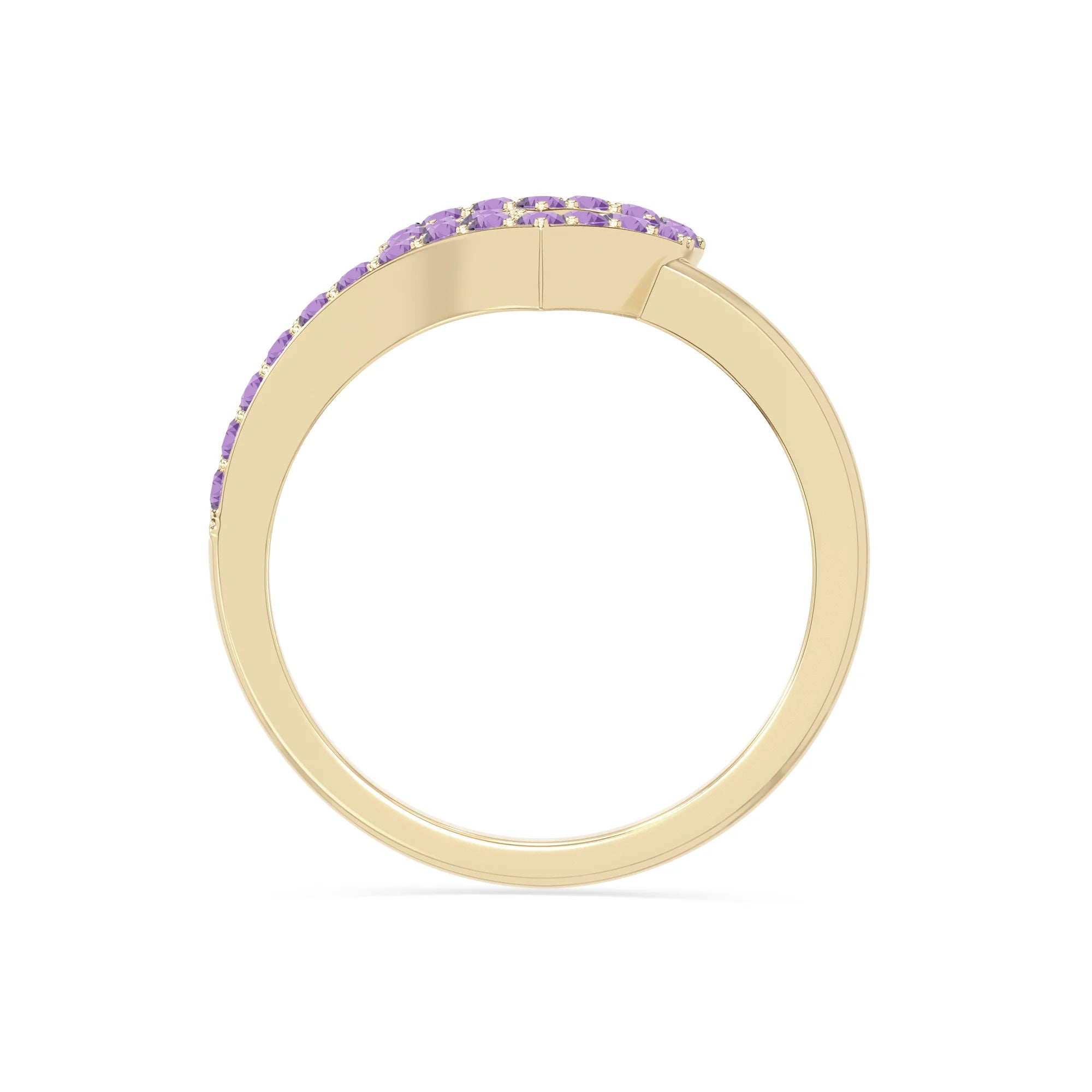 natural amethyst heart promise rings in yellow gold vermeil