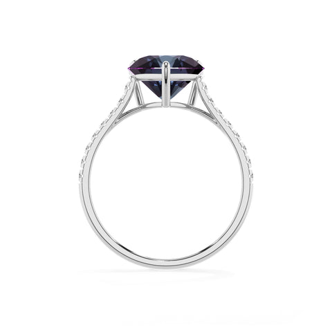 lab grown alexandrite heart half eterity solitaire engagement ring