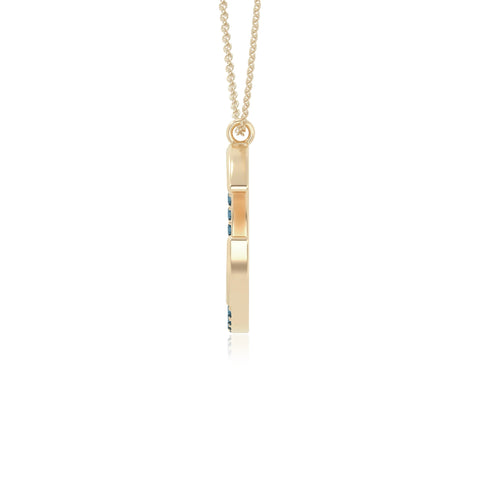 natural london-blue-topaz moon & star necklaces in yellow gold vermeil 