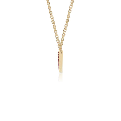 natural ruby bypass curved bar necklaces in yellow gold vermeil 