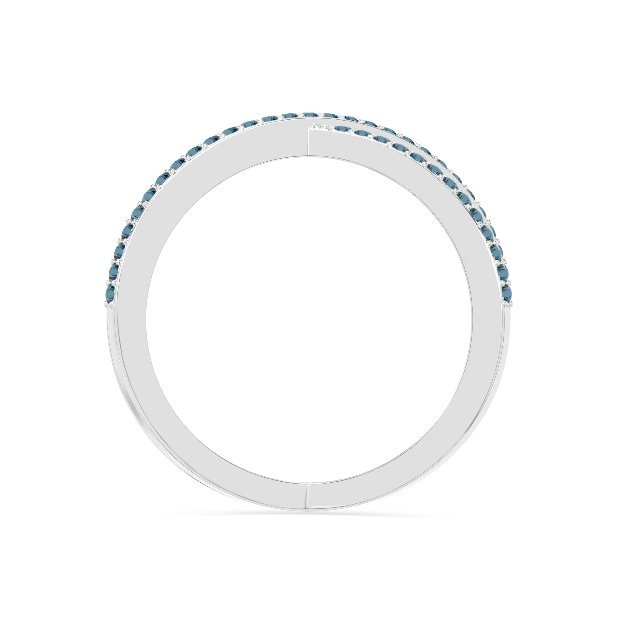 natural london blue topaz criss cross band rings in sterling silver 