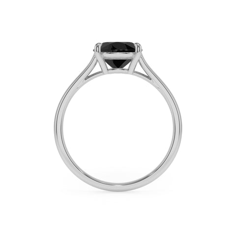 natural black onyx pear solitaire engagement ring