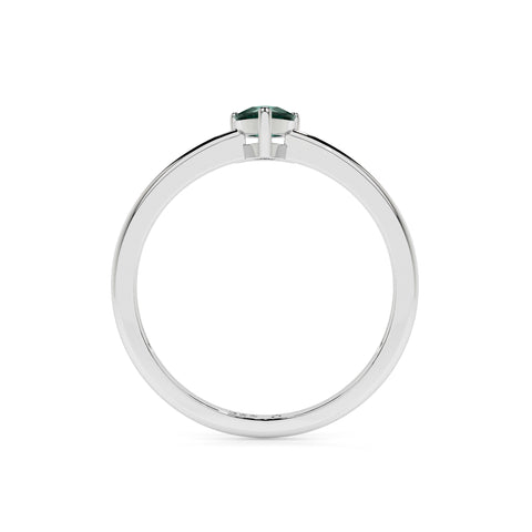 green tourmaline pear cut stackable prong-set ring