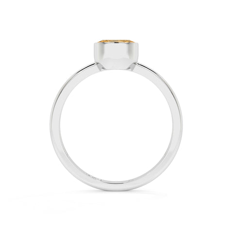 citrine oval cut stackable bezel-set ring