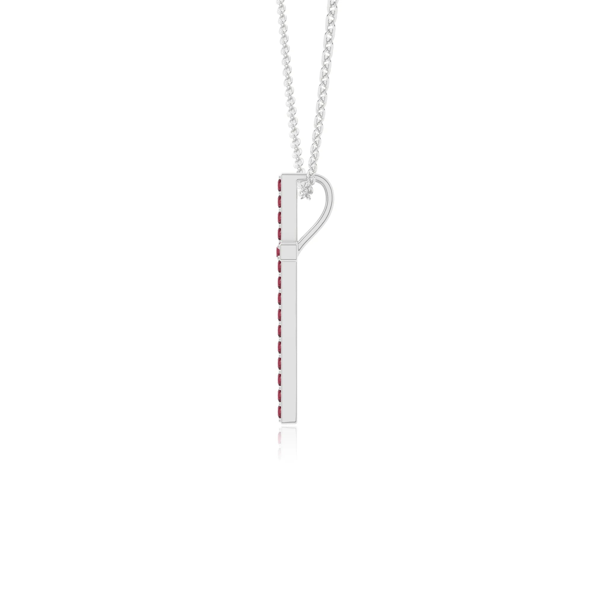 natural ruby cross necklaces in sterling silver 