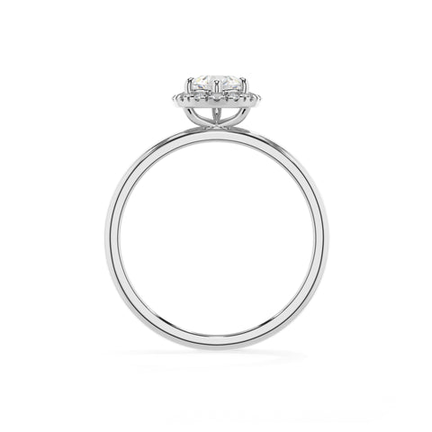 lab-grown moissanite pear halo solitaire engagement ring