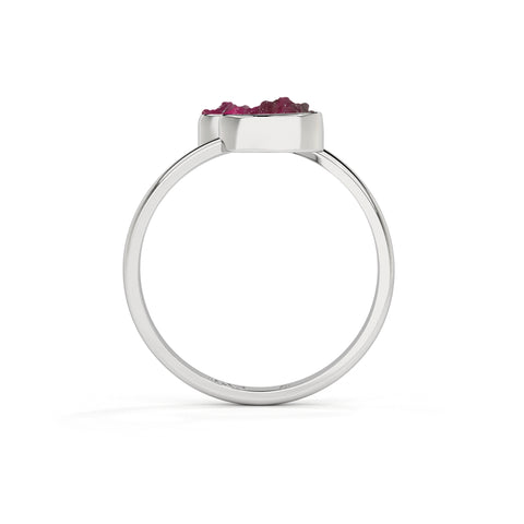 pink-tourmaline rough shape stackable bezel-set ring