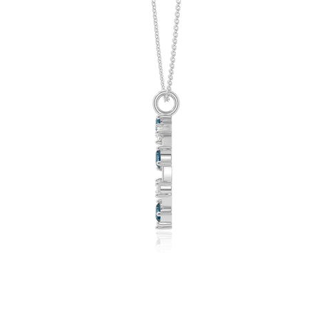 natural london-blue-topaz infinity love knot necklaces in sterling silver 