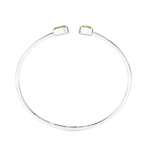 natural peridot round-oval shape 2-stone twister bracelet