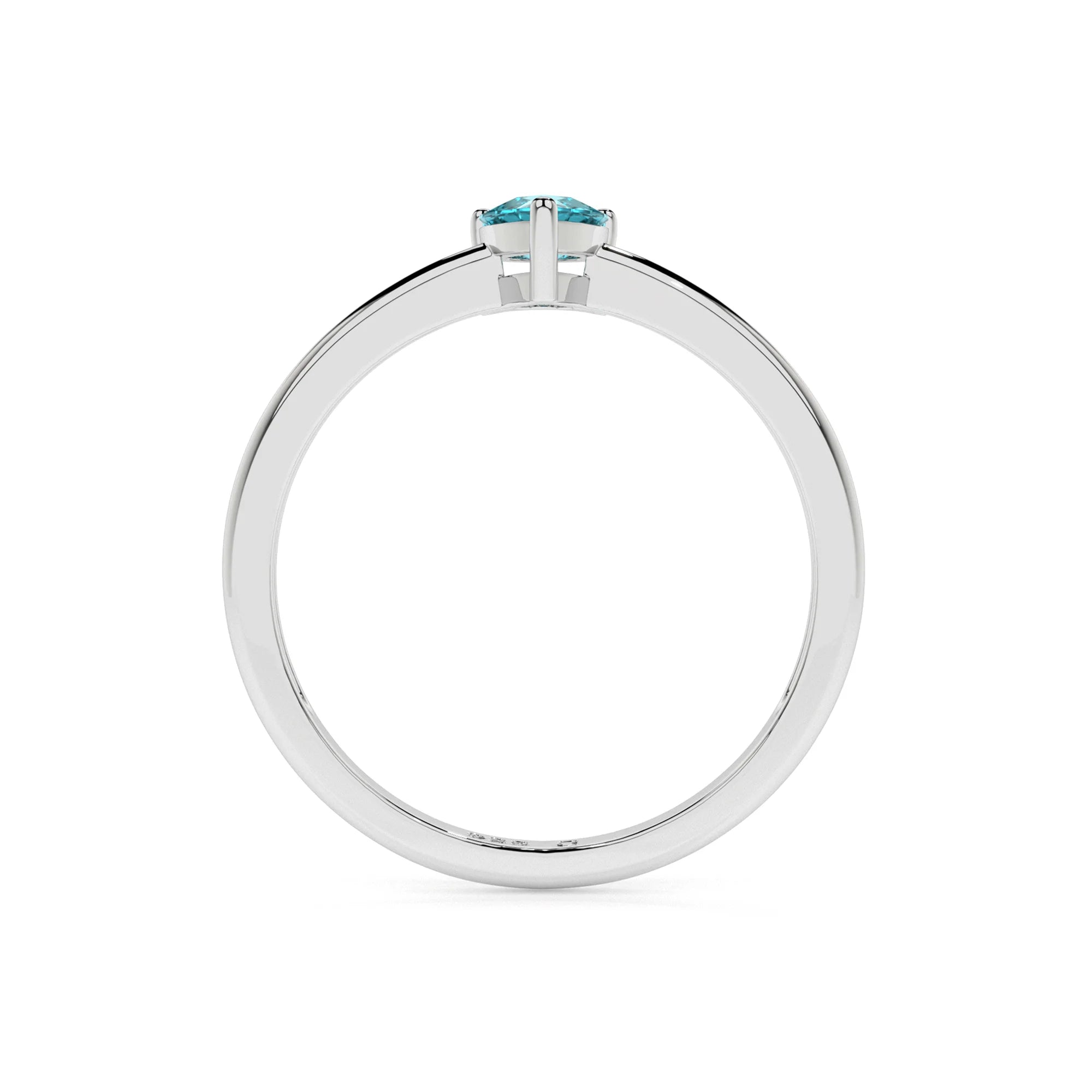 paraiba apatite pear cut stackable prong-set ring