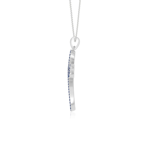 natural blue-sapphire infinity cross necklaces in sterling silver 