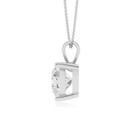 lab grown moissanite heart shape solitaire v-bale pendant necklace