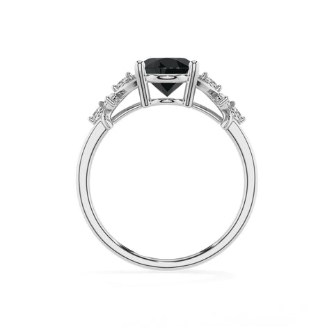 natural black-onyx oval criss cross solitaire engagement ring