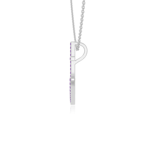 natural amethyst anchor necklaces in sterling silver 