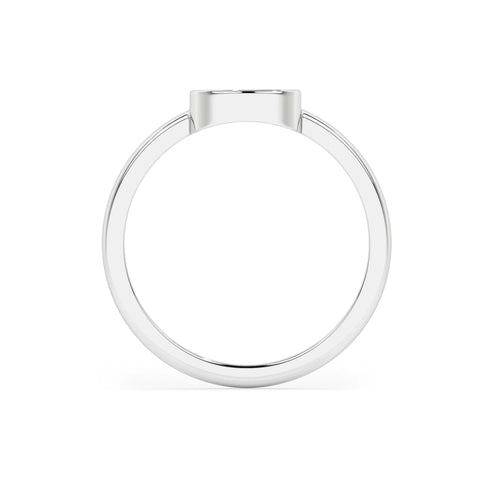 ammonite rough shape stackable bezel-set ring